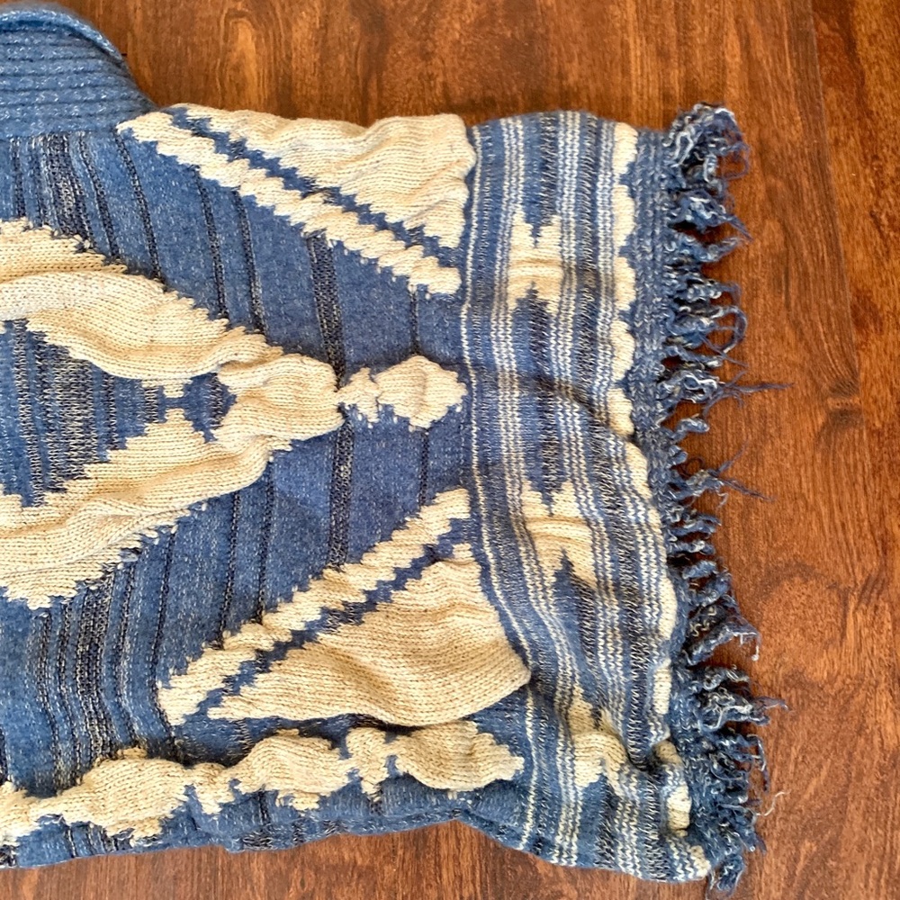 Ralph Lauren Cardigan Wool Linen Southwest Fringe - Picture 7 of 8